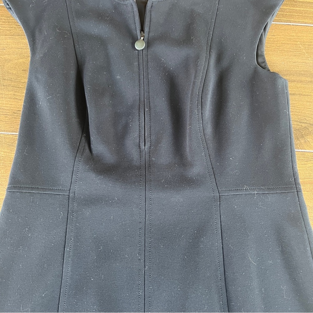 Akris Punto Black Jersey Zip Front Cap Sleeve Dress - Picture 3 of 8